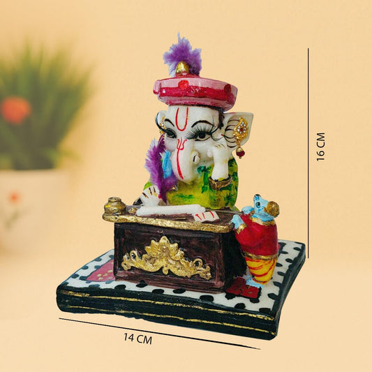 Kanha kothi Writing Lord Ganesha Idol for Home Decor