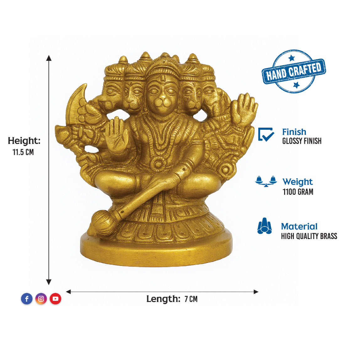 Panchmukhi Hanuman Idol – Divine Protection Statue