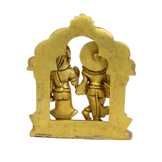Radha Krishna Brass Finish Idol – Divine Love Statue