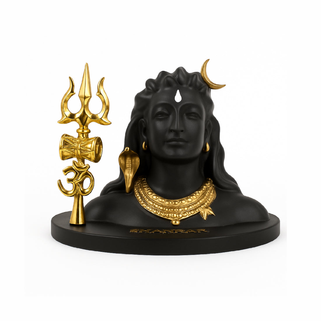 Shiv Shankar Black & Gold Resin Showpiece