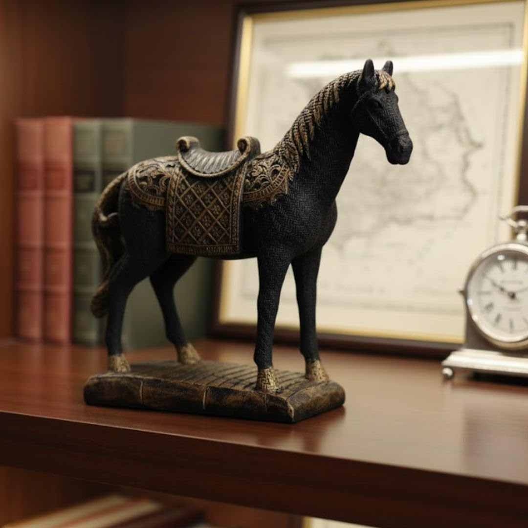 Buy Kanha Kothi Antique Horse Figurine – Vintage Resin Horse Showpiece for Home & Office Décor