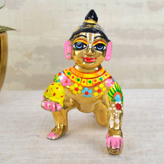 Brass Bal Gopal/Laddu Gopal Idol (Size 5)