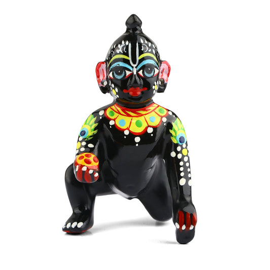 Brass Black Bal Gopal/Laddu Gopal Idol (Sizes Available 0 to 3)