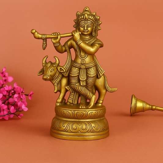 Lord Krishna with Cow Idol – Divine Harmony Showpiece