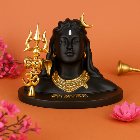 Shiv Shankar Black & Gold Resin Showpiece