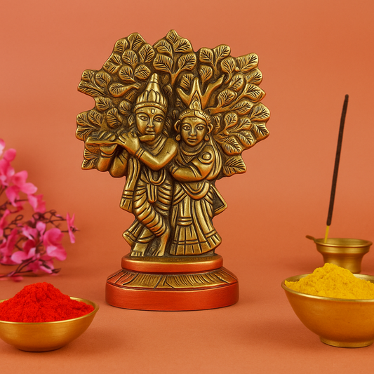 Radha Krishna Idol Under Tree – Eternal Love Showpiece