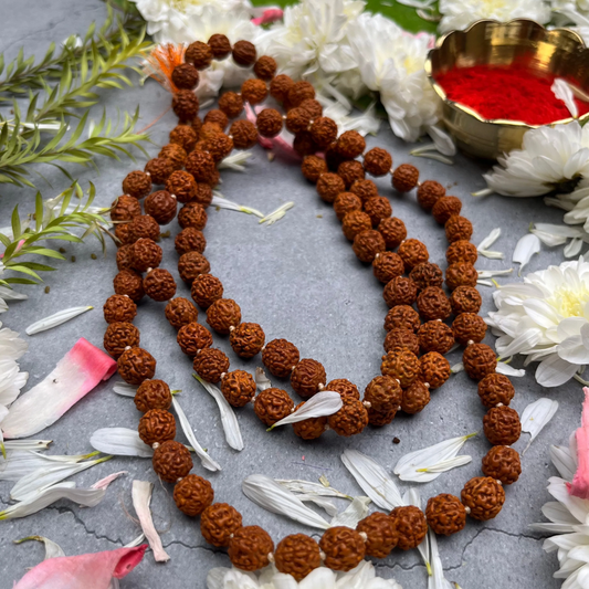 108 Beads Natural Rudraksha Mala for Japa & Meditation