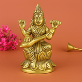 Goddess Saraswati Idol – Wisdom & Music Showpiece