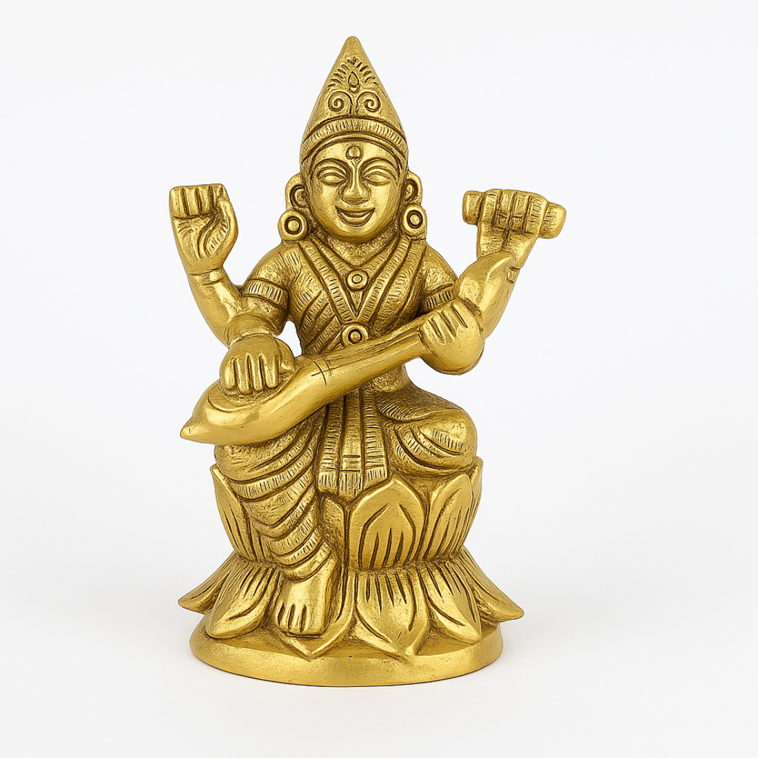 Goddess Saraswati Idol – Wisdom & Music Showpiece