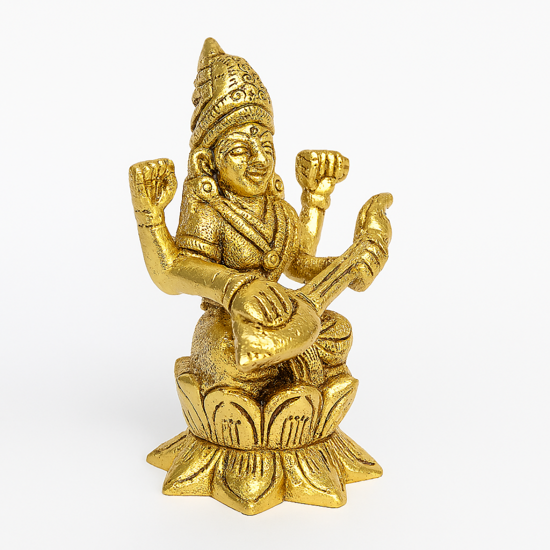 Goddess Saraswati Idol – Wisdom & Music Showpiece
