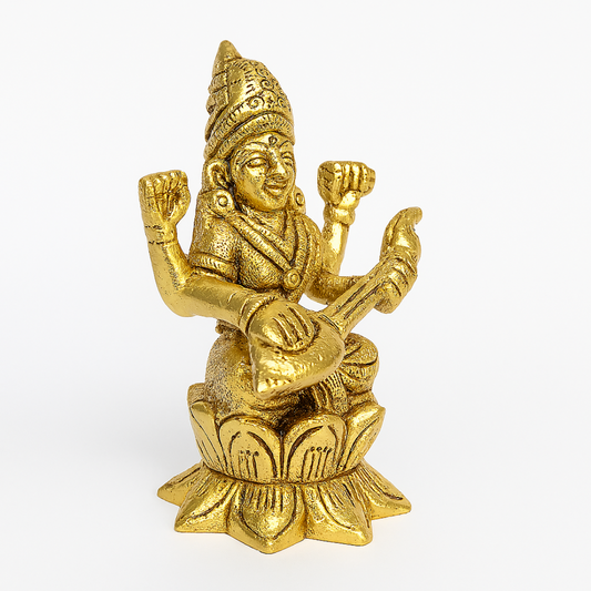 Goddess Saraswati Idol – Wisdom & Music Showpiece