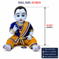 Kanha Kothi 24 Inch Laddu Gopal Doll | Premium Silicone Look Krishna Doll | Designer Dress with Mukut | Large Bal Gopal Idol for Home Temple Decor | Best Birthday Gift for Kids, Wife & Mother