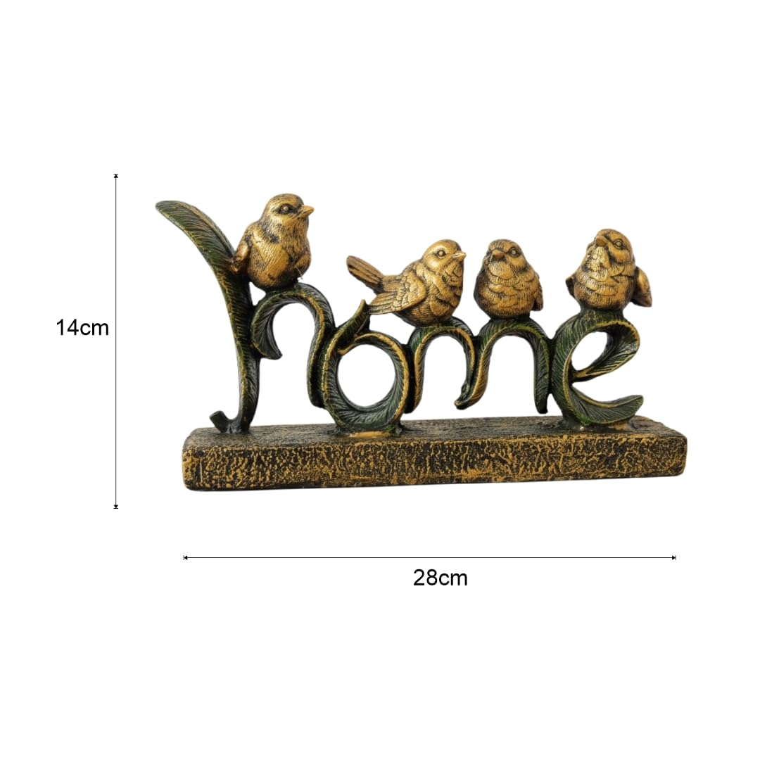 Kanha Kothi Home Decorative Showpiece with 4 Birds | Resin Craft Figurine for Living Room, Office & Gifting | Elegant Bird Theme Home Decor Sculpture