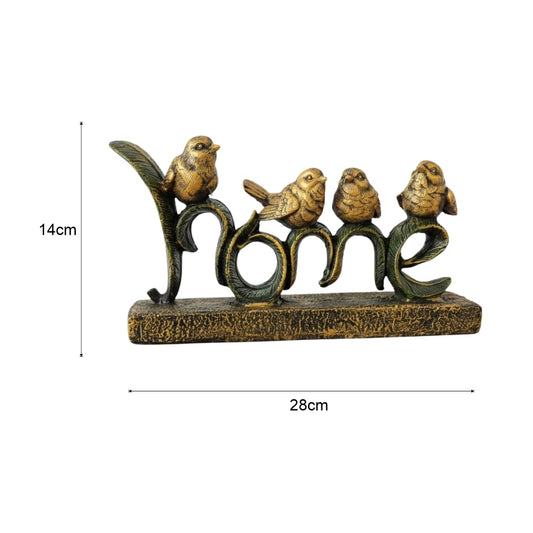 Kanha Kothi Home Decorative Showpiece with 4 Birds | Resin Craft Figurine for Living Room, Office & Gifting | Elegant Bird Theme Home Decor Sculpture