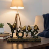 Kanha Kothi Home Decorative Showpiece with 4 Birds | Resin Craft Figurine for Living Room, Office & Gifting | Elegant Bird Theme Home Decor Sculpture