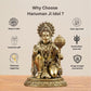 Pure Brass Lord Hanuman Idol for Home Temple | Bajrangbali Murti for Pooja & Gift | Brass Hanuman Ji Statue for Office, Mandir & Decor