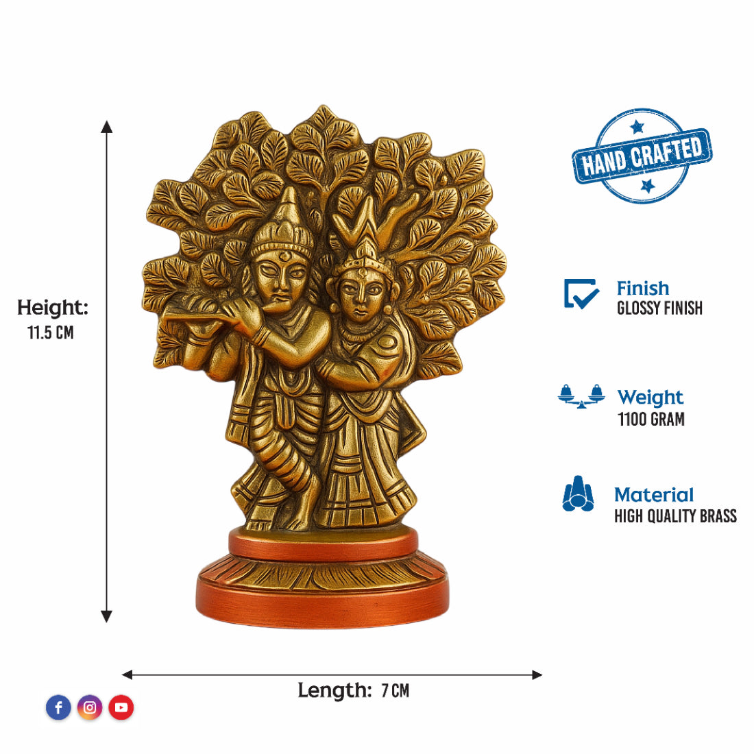 Radha Krishna Idol Under Tree – Eternal Love Showpiece