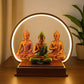 Triple Buddha Idol with LED Light – Decorative Meditating Buddha Showpiece by Kanha Kothi