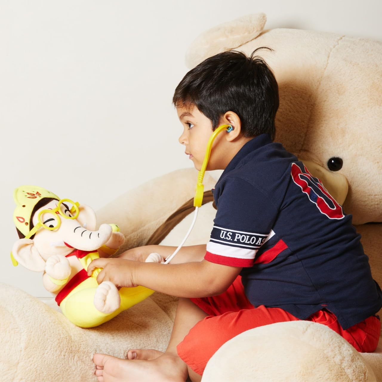 Kanha kothi Baby Ganesha Doll (23 CM) | Soft Plush Toy | Best Gift for Infants, Toddlers & Babies