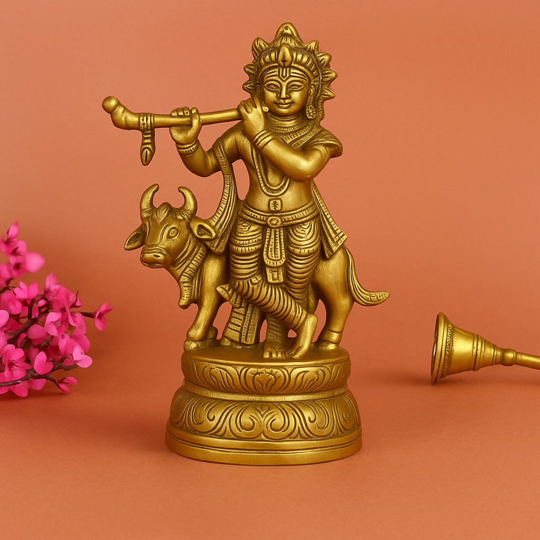 Lord Krishna with Cow Idol – Divine Harmony Showpiece
