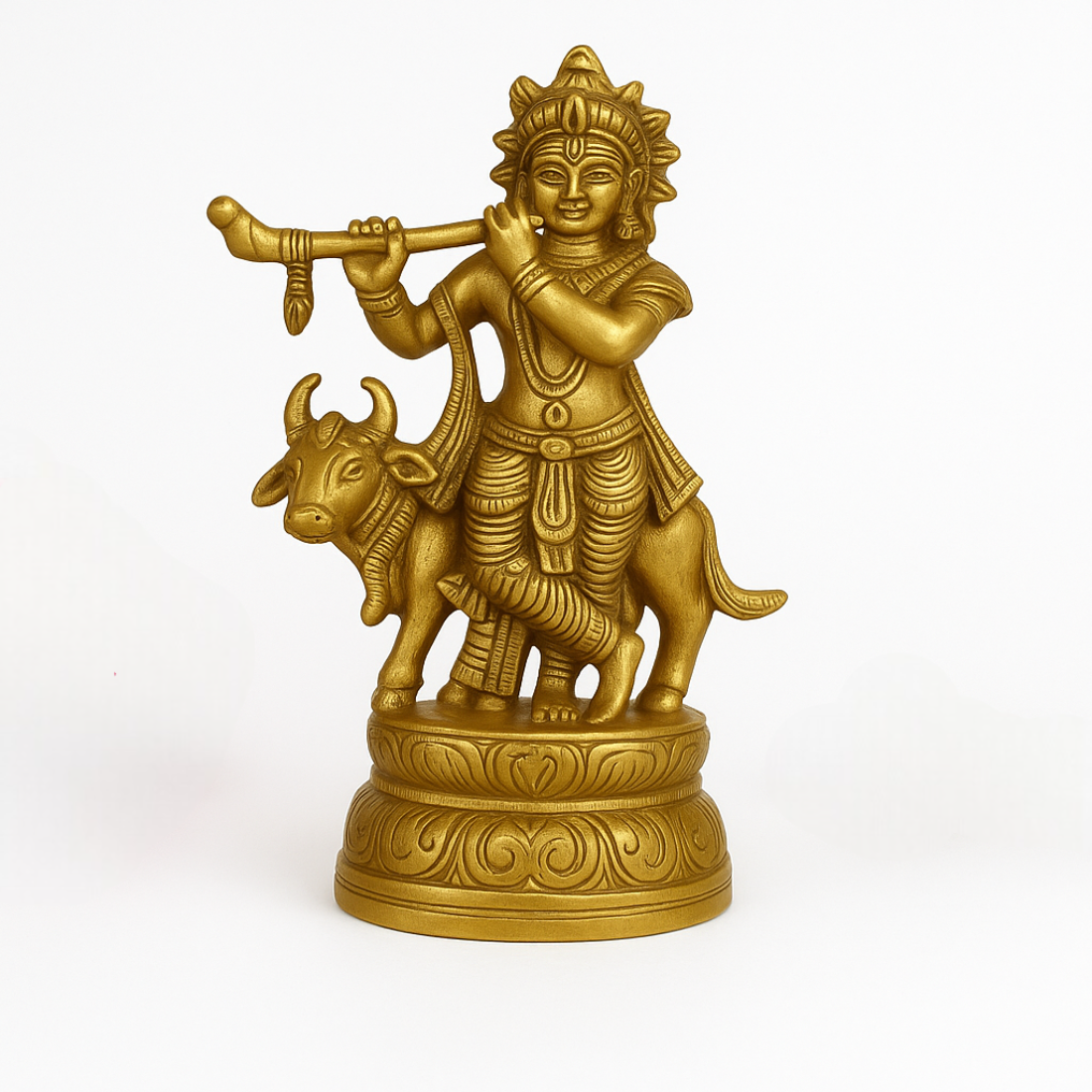 Lord Krishna with Cow Idol – Divine Harmony Showpiece