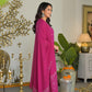 Magenta Cotton Bandhani Print Kurta Set with Matching Pant & Dupatta – Elegant 3 Piece Suit for Women