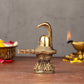 Kanha Kothi 3.5 Inch Brass Shivling with Nag Design | Decorative Shivling for Home Temple & Puja