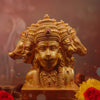 Kanha kothi Panchmukhi Hanuman Idol (Five Faced) | Golden Finish Resin/Polyresin Murti for Home Temple & Office