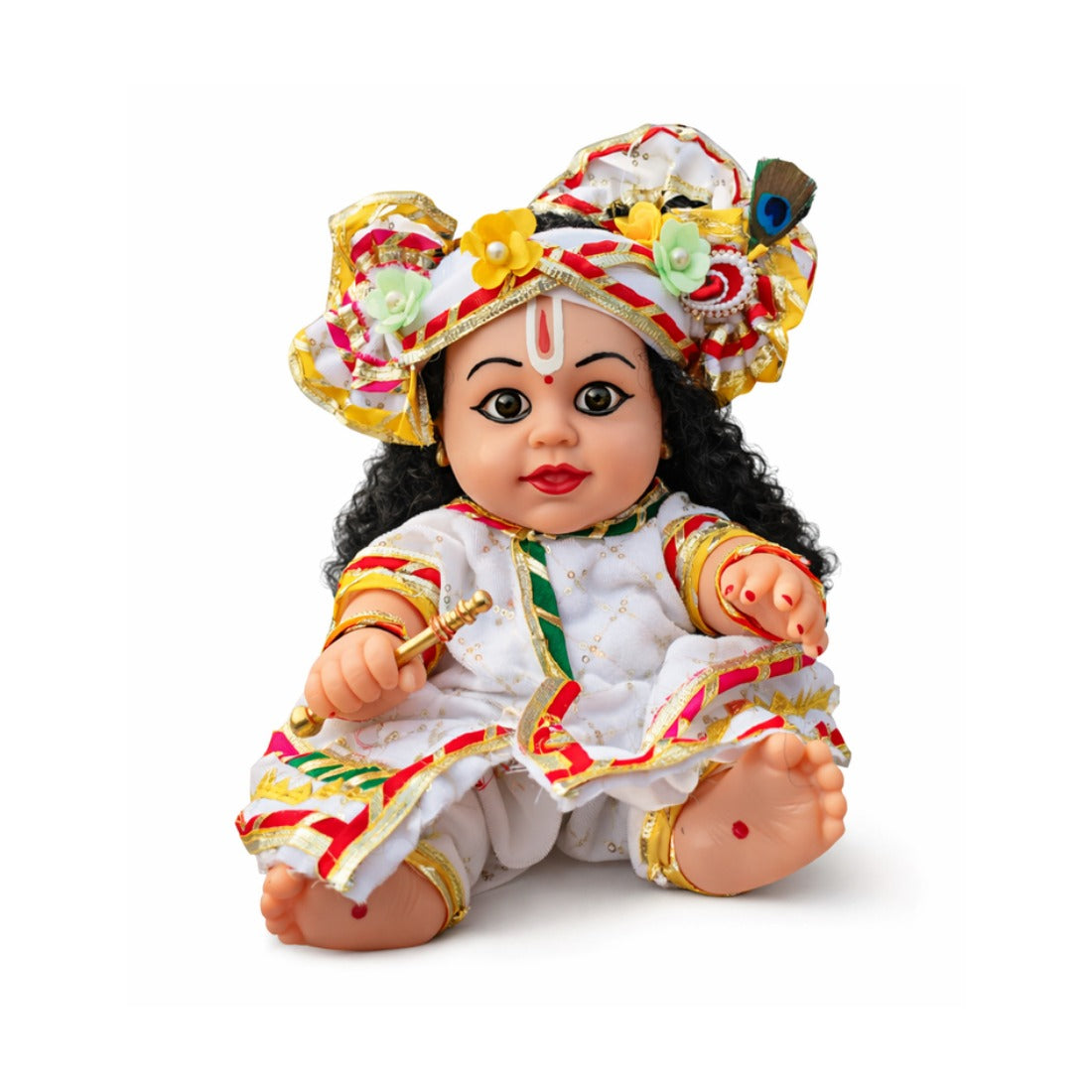 Kanha kothi Laddu Gopal Krishna Ji Soft Doll | Designer Dress with Mukut | Home Mandir / Gift Item