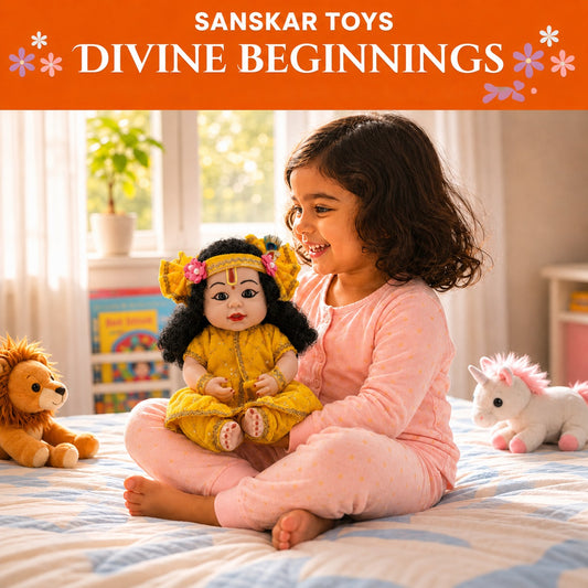 Kanha Kothi Krishna Doll – Sanskar Toy for Kids | Beautiful Lord Krishna Figurine | Educational & Cultural Toy | Perfect Gift for Boys & Girls