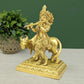 Pure Brass Lord Krishna with Cow Statue (7 Inch) – Divine Home Décor & Spiritual Idol