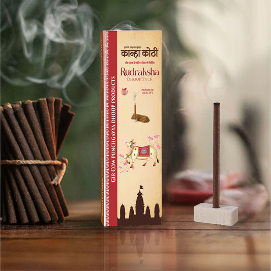 Kanha Kothi Rudraksha Dhoop Stick – 100g | Panchgavya-Based, Charcoal-Free
